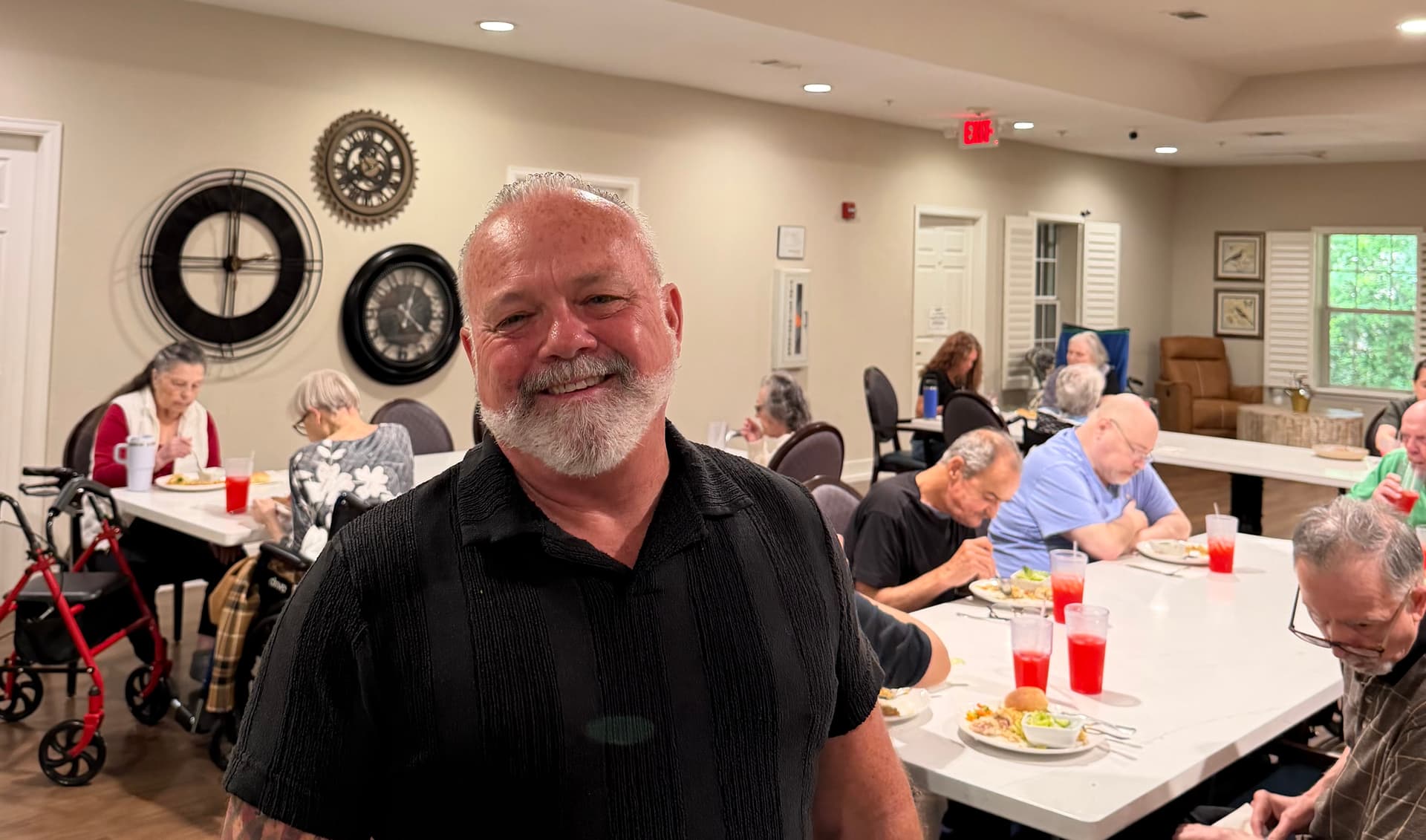 Photo of Scott with residents today